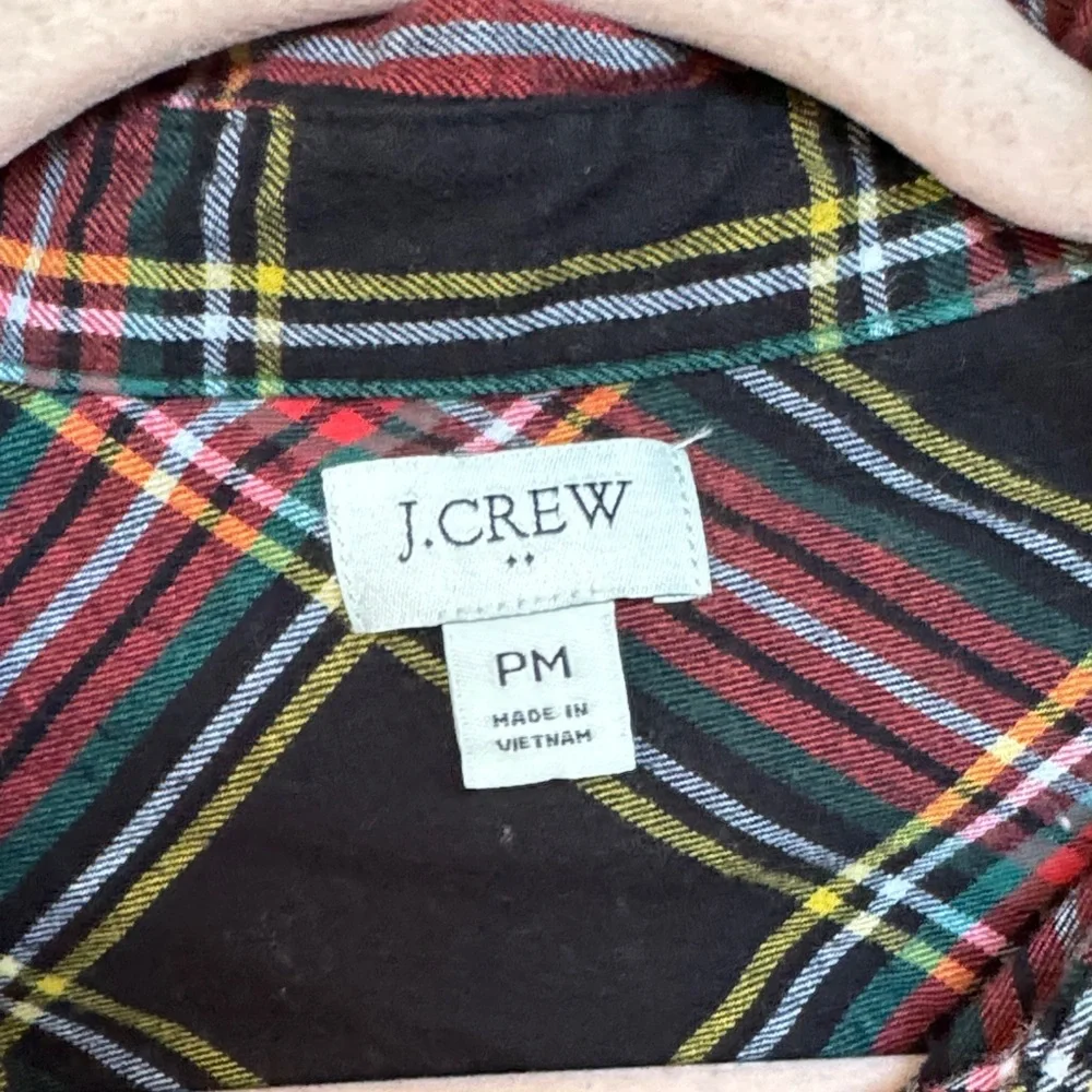 J. Crew Colorful Soft Plaid Shirt size PM